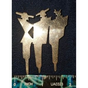 Vintage 80s Fashionista 925 Silver Brooch Pin